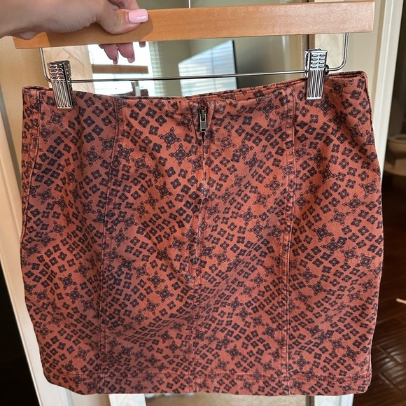 Free People patterned denim Brown Skirt - Picture 2 of 9